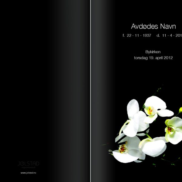 Hvit lilje på sort, No-55 – Jølstad Begravelsesbyrå